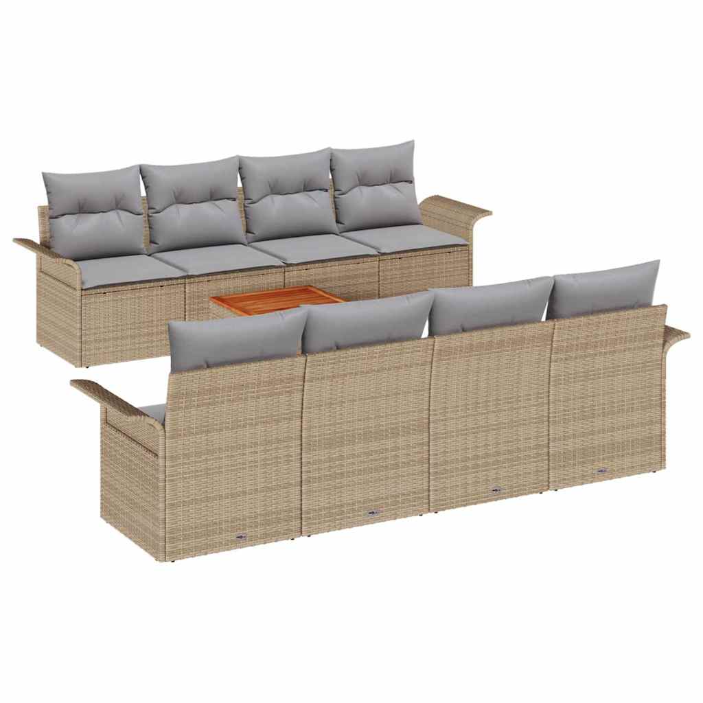 Garten-Sofa-Set 7 pcs Beige und Hellgrau 55 x 55 x 37 cm